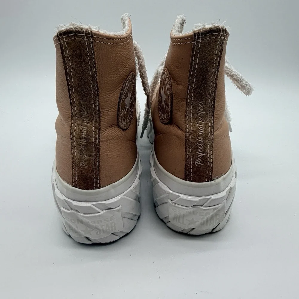 Converse Shoes Sz 8 Chuck Taylor All Star‎ 2X Platform High Cozy Sherpa Vachetta